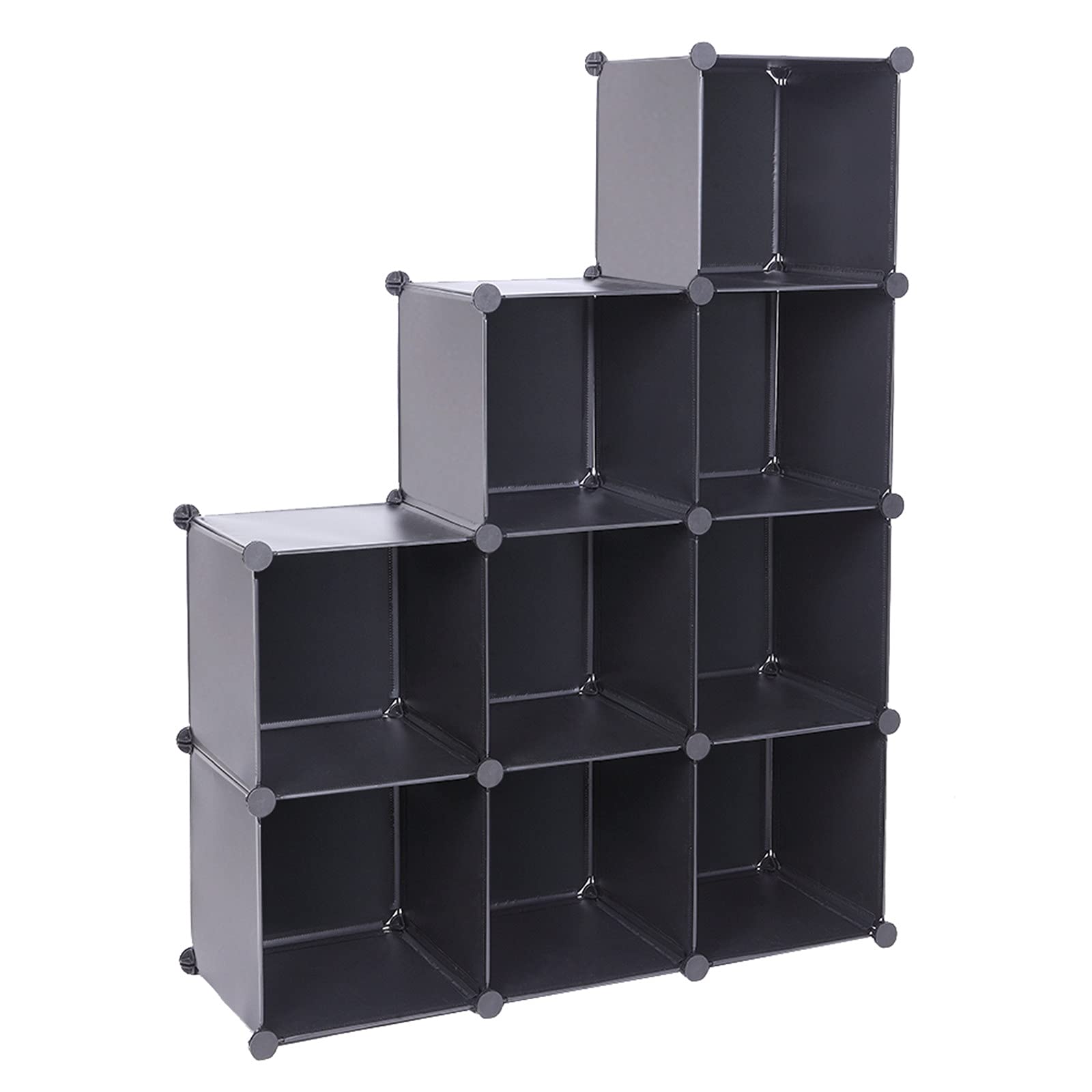 Tesmula GT2-LC 9-Cube Closet Organizer Storage Shelf - DIY Cube Storage Cabinet for Bedroom, Living Room & Office - Black