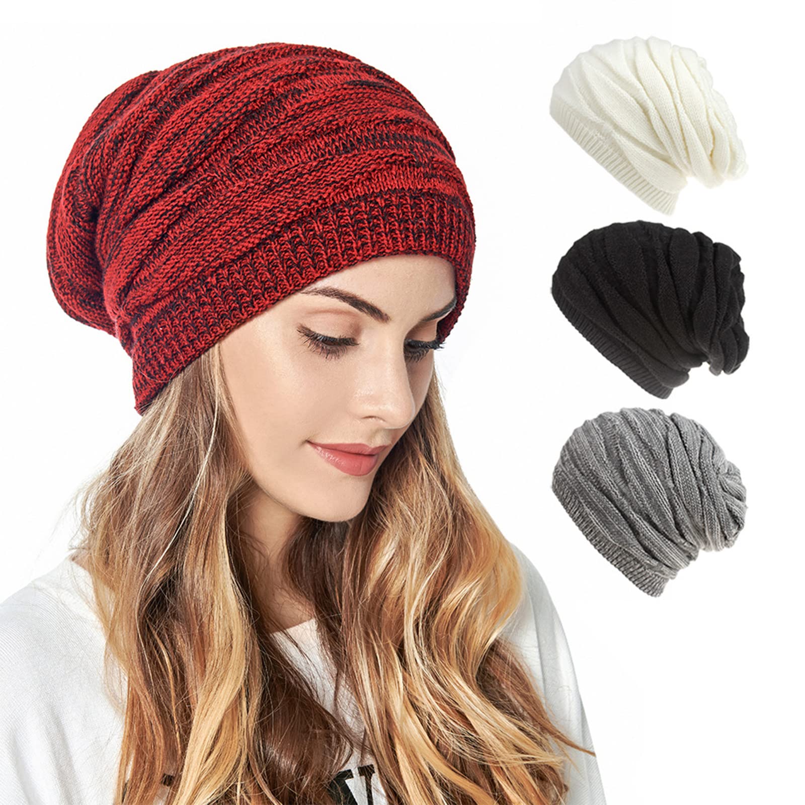 CMREAEC Women's Winter Beanie Hats - Warm Chunky Soft Cable Knit Beanie for Cold Weather | Cozy Winter Accessories for Outdoor Activities, Snow Sports & Daily Wear