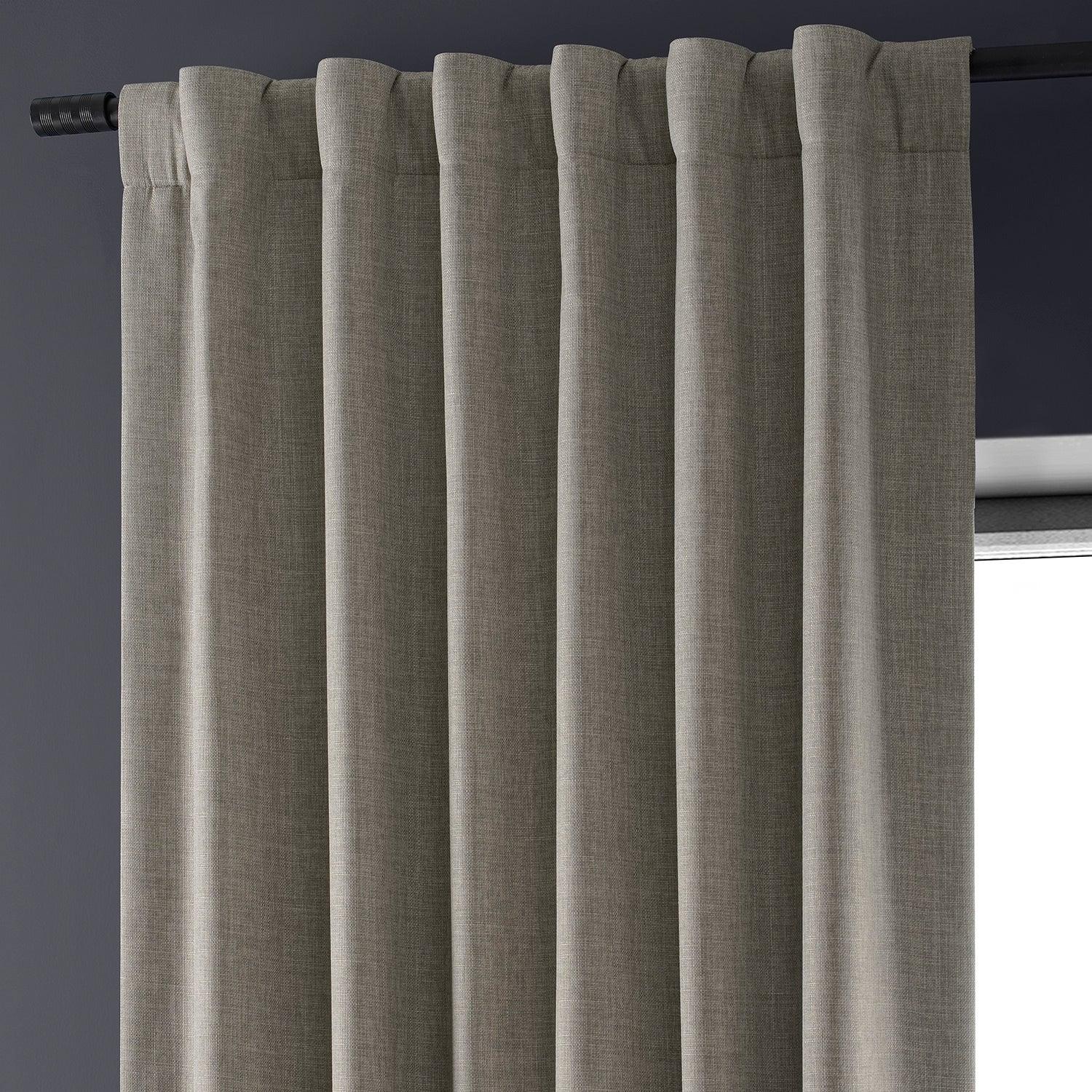 Blackout Curtains for Bedroom - Destination Slate Faux Linen Hotel Style Window Drapes - Perfect for Home, Office & Nursery (54x84 Inches)
