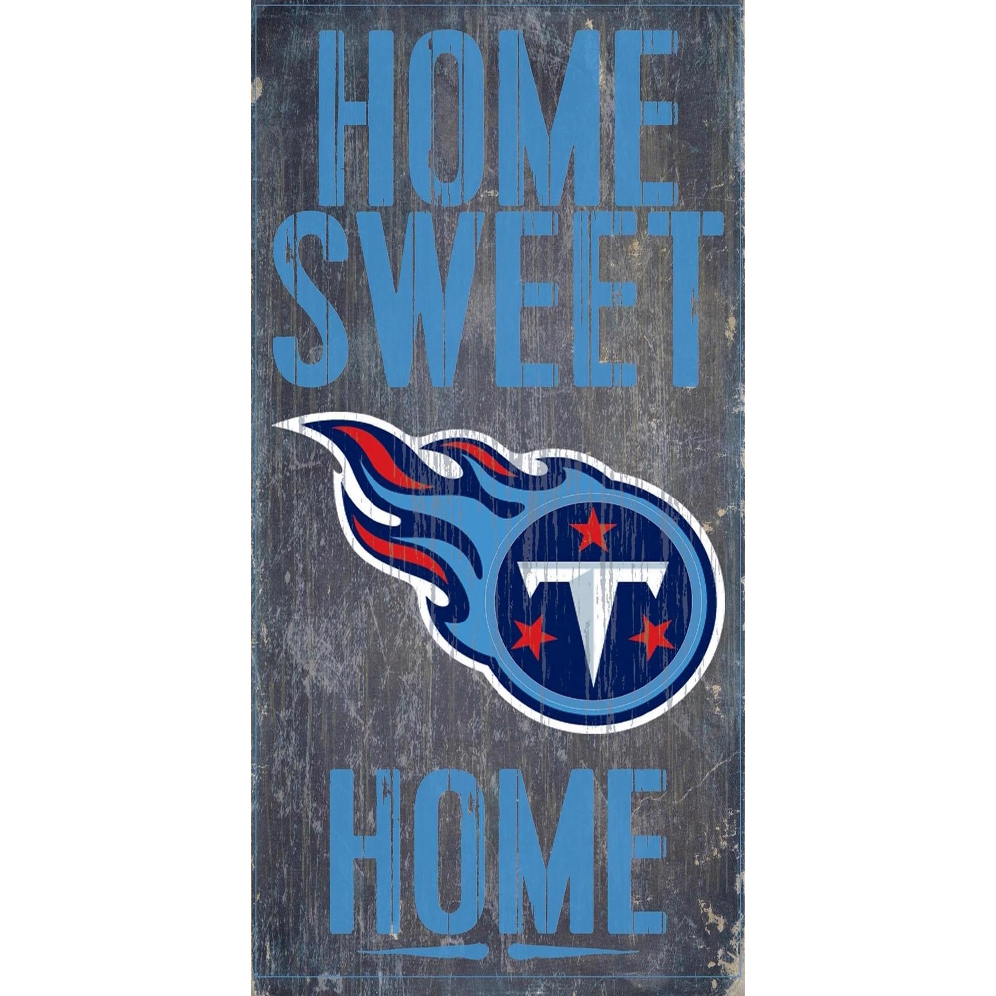Tennessee Titans 6x12 Inch Wooden Home Sweet Home Sign - Perfect for Game Room, Man Cave & Titans Fan Gifts
