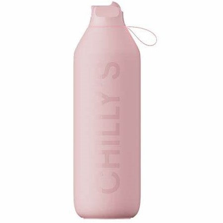 Chilly's Series 2 Insulated Flip Sports Water Bottle 1L - Leakproof Stainless Steel Vacuum Flask, Hot & Cold Temperature Retention, BPA Free - Perfect for Gym, Hiking, Travel & Outdoor Activities (Pink)