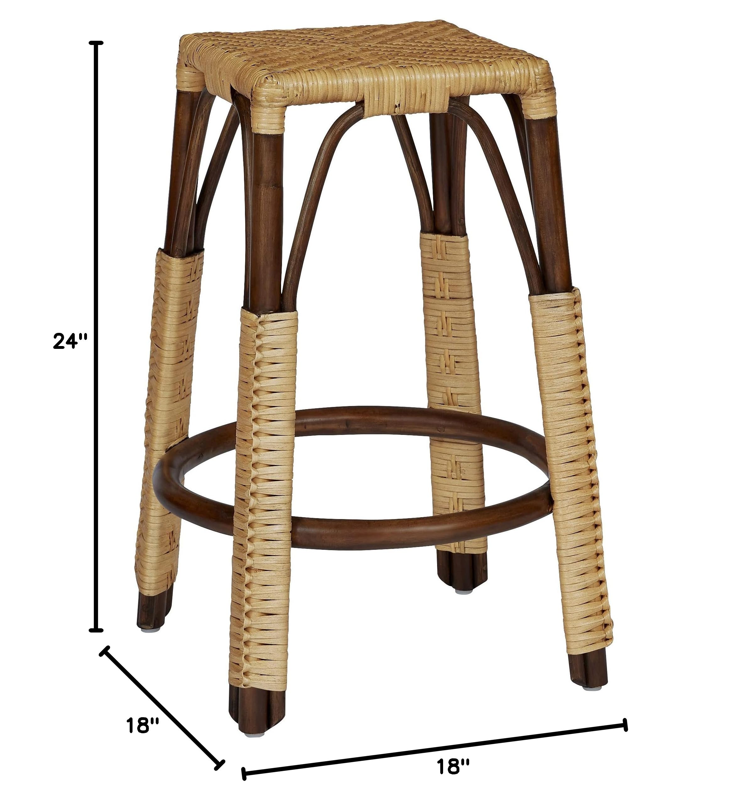 Progressive Scout Counter Stool - Natural/Chocolate Wooden Bar Stool for Kitchen Island, Breakfast Nook & Home Bar - Adjustable Height & Comfortable Seating