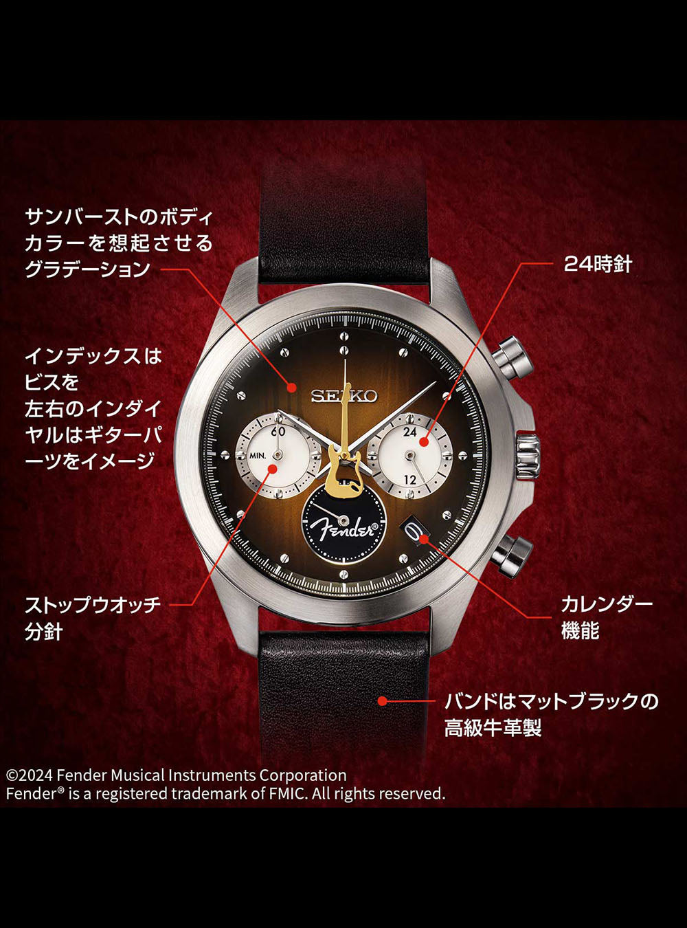 SEIKO 5 Sports × Fender Stratocaster 70th Anniversary Limited Edition Automatic Watch - Made in Japan - Perfect for Music Lovers & Watch Collectors