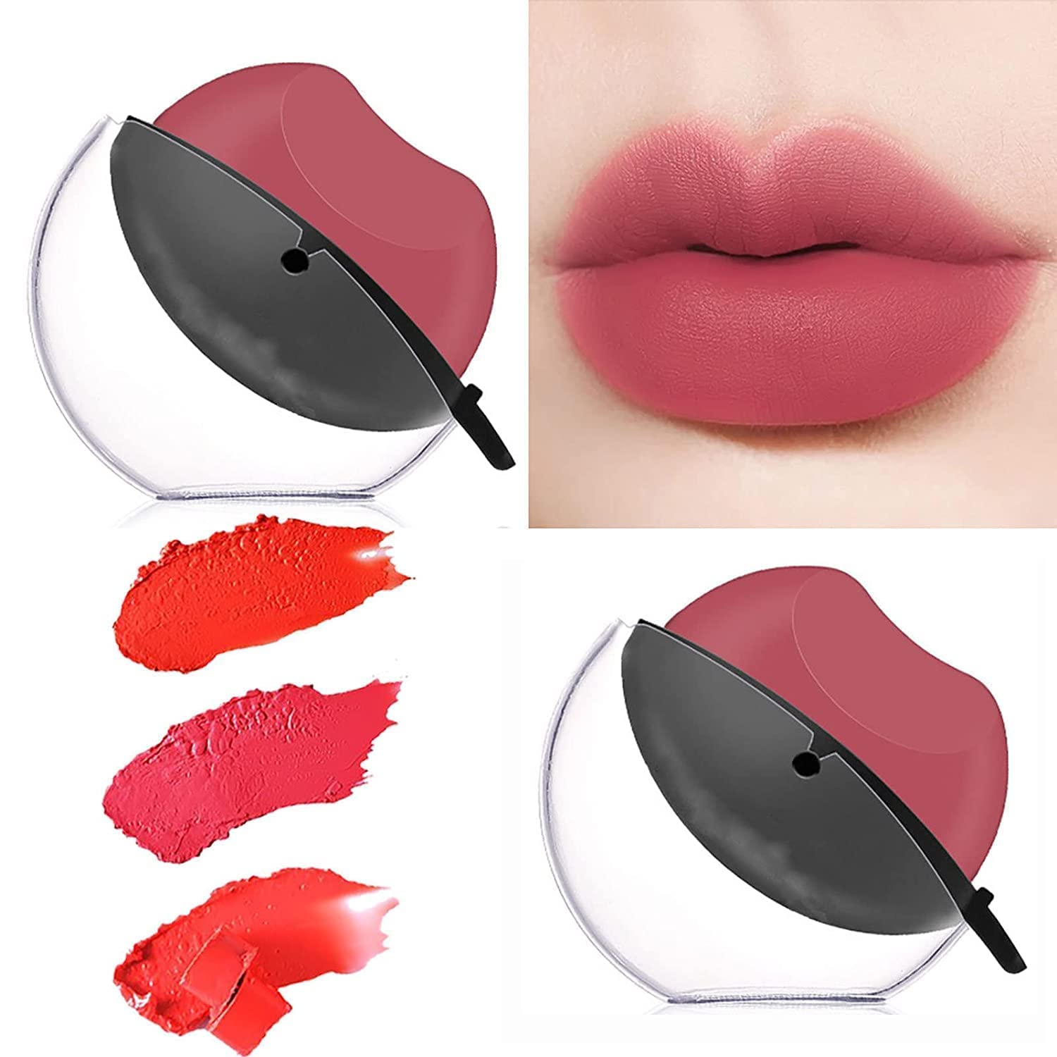 Korean Style Lip Shape Waterproof Matte Lipstick - Long Lasting Moisturizing Lip Tint, Non-Stick Cup Lip Gloss for All-Day Wear | Perfect for Parties, Dates, and Everyday Makeup