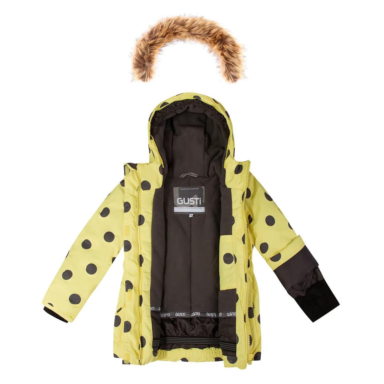 Gusti Girls Winter Snowsuit with Polkadot Design - Waterproof & Warm (Sizes 3T to 13/14 Years) - Perfect for Snow Play, Skiing & Outdoor Winter Activities