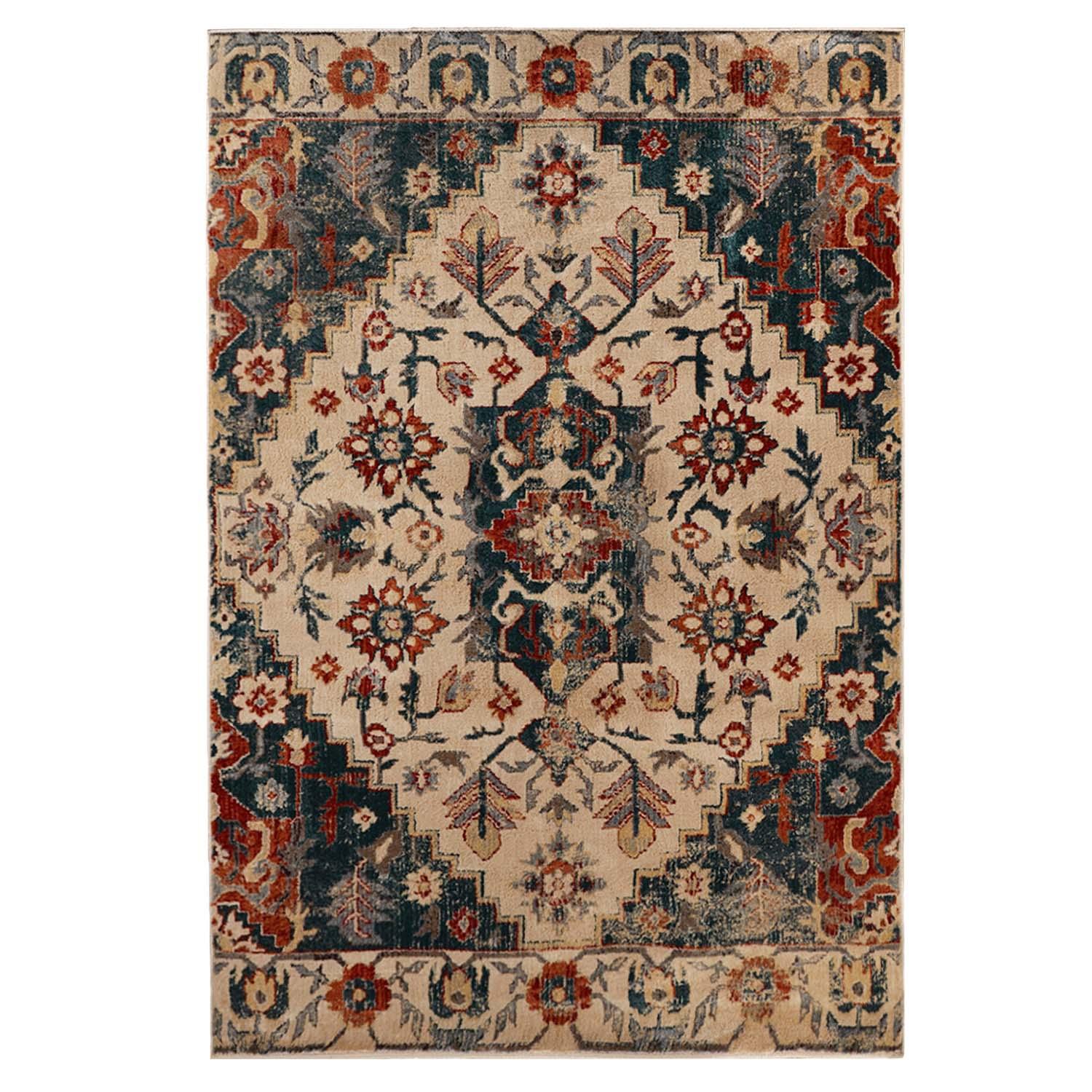 Leena Tribal Medallion Traditional Indoor Area Rug or Runner - Handwoven Bohemian Decor for Living Room, Bedroom & Entryway