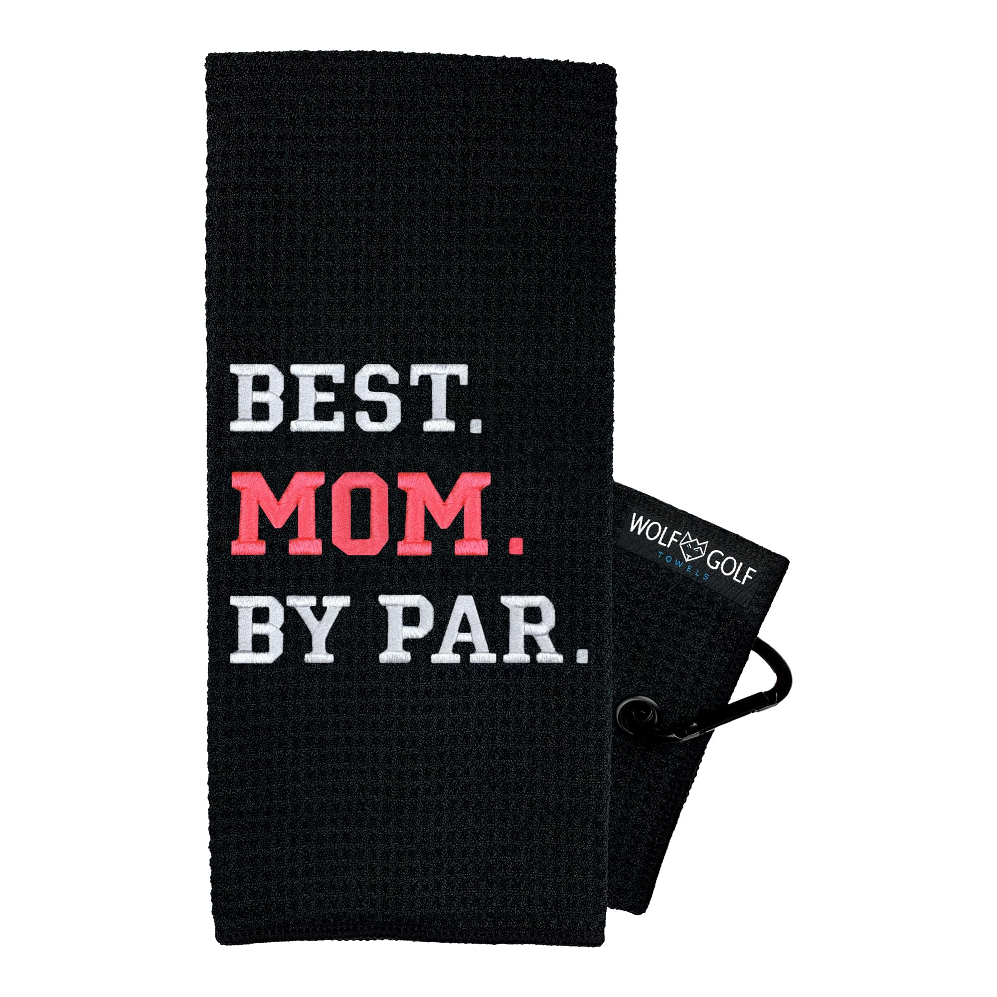 Best Mom by Par Golf Towel - Premium Embroidered Golf Accessories for Women - Funny Golf Gift Ideas - Perfect for Golf Courses, Driving Ranges & Mother's Day Presents