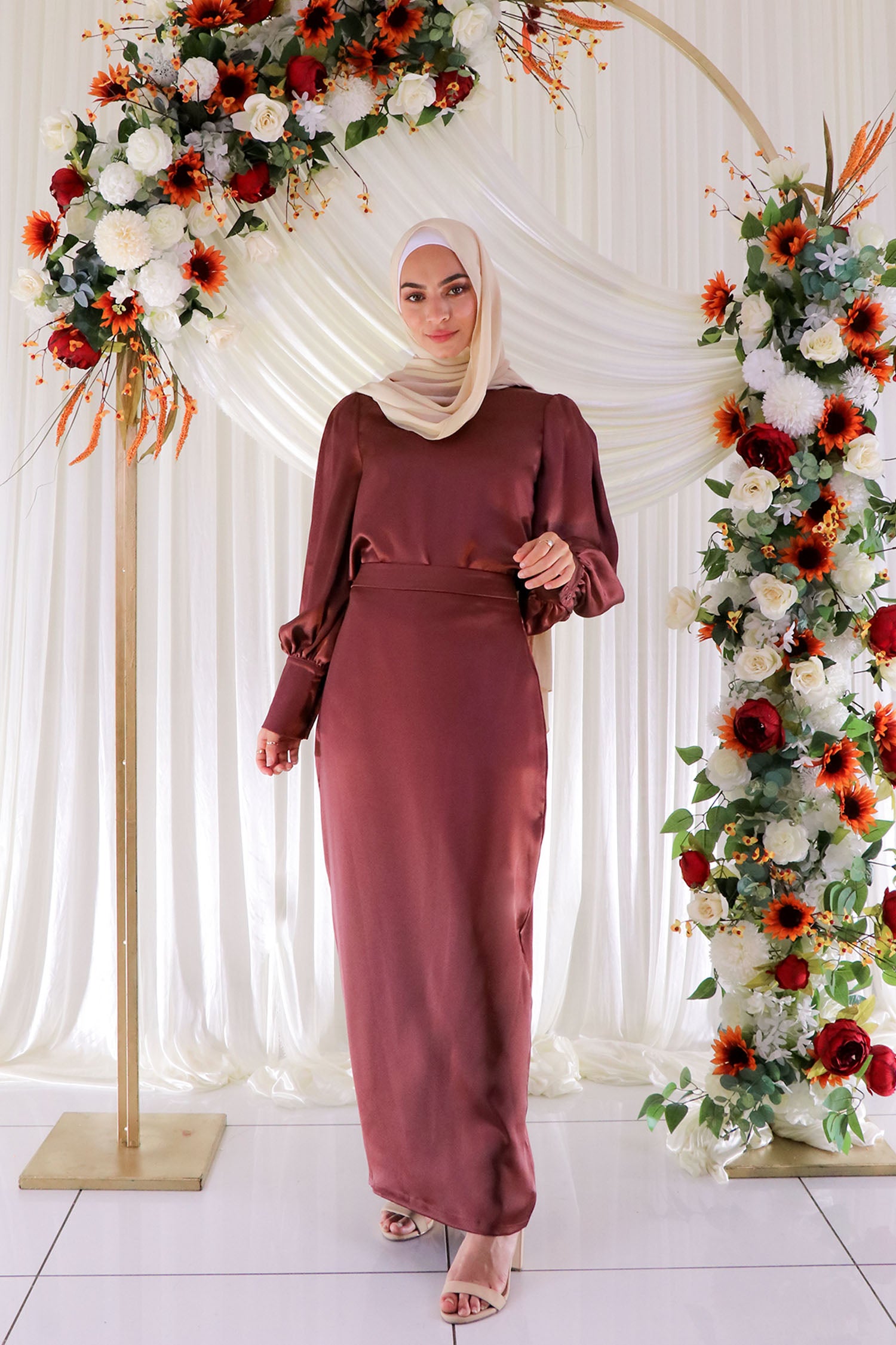 Stylish Aliya Satin Top in Rusty Pink | Elegant Women's Blouse for Casual Wear, Date Night & Office Outfits