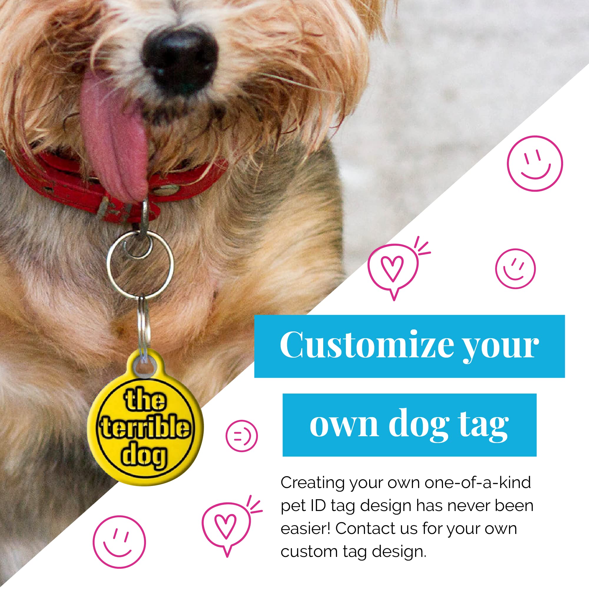 Personalized Silent Polymer Coated Stainless Steel Pet ID Tag - Custom Engraved Dog & Cat Name Tag (1.25
