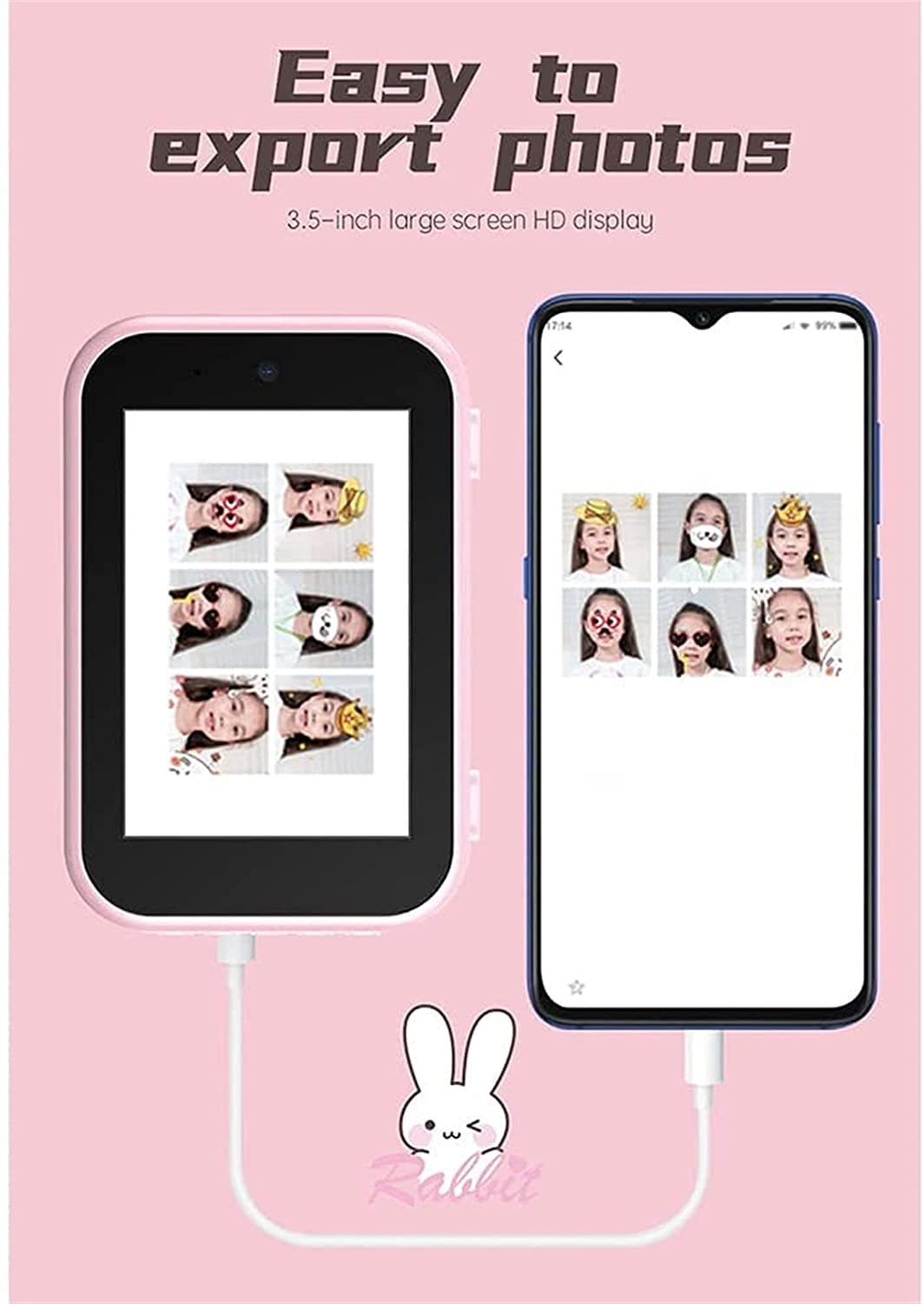 Kids Digital Camera - 1080P HD Rechargeable Selfie Camera with 3.5