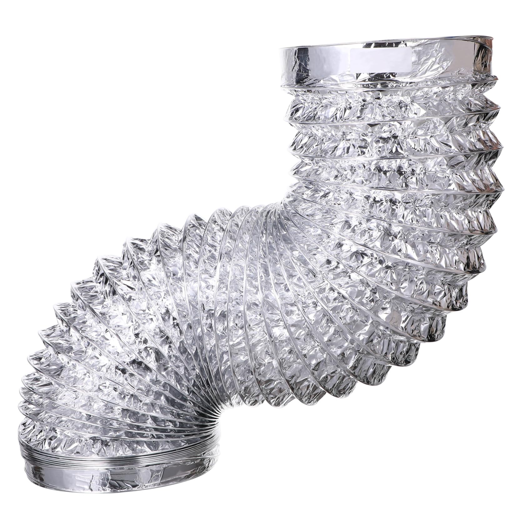 DOITOOL 1.5m Aluminum Flexible Air Duct Hose - 18cm Diameter AC Ventilation Kit for Extractor Fans, Range Hoods, Kitchen & Bathroom Exhaust - Durable & Lightweight for Home & Commercial Use
