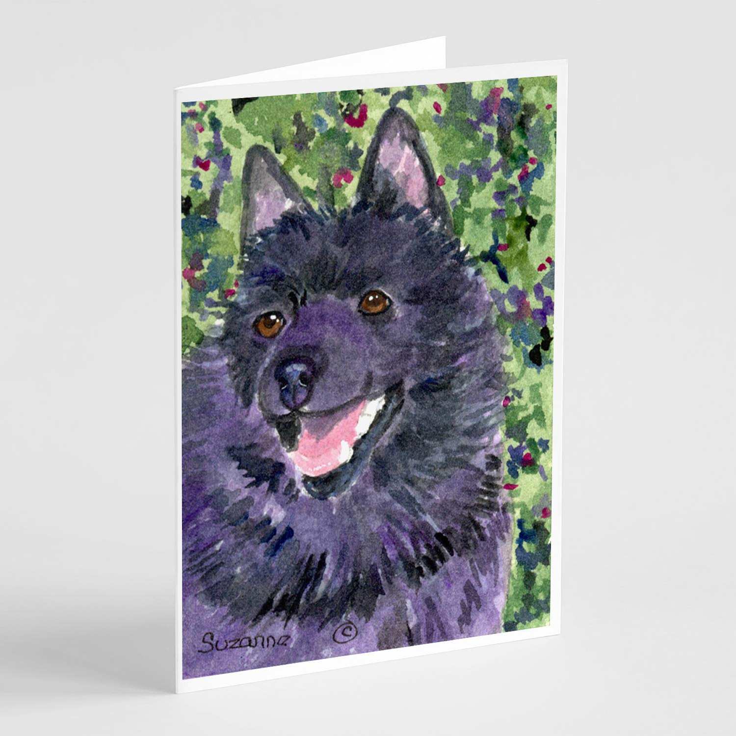Whimsical Schipperke Blank Greeting Cards & Envelopes - Pack of 8 A7 Size (5x7) Note Cards for Birthdays, Thank You Notes & Special Occasions | Caroline's Treasures SS8822GCA7P