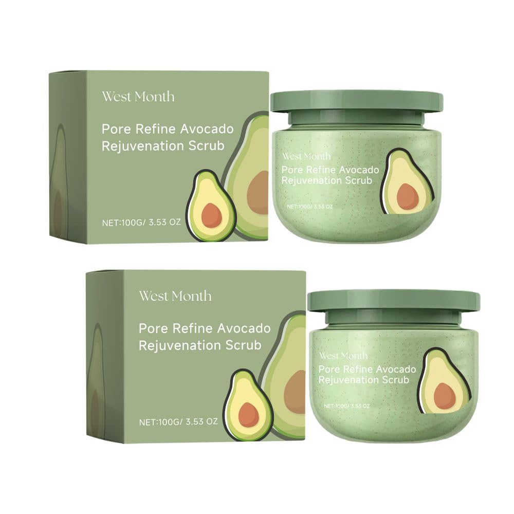 Avocado Ice Cream Scrub 3.53 Oz - Deep Moisturizing Exfoliator for Dry Skin | Softens Skin, Minimizes Pores & Reduces Hyperpigmentation | Perfect for Spa Day & At-Home Skincare Routine