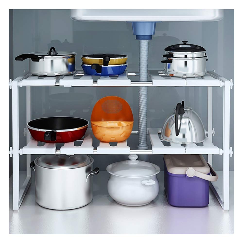 2-Tier White Kitchen Wall Shelf - Sturdy Microwave & Bathroom Storage Rack - Easy Installation for Small Space Organization - Perfect for Kitchen, Bathroom & Laundry Room Storage