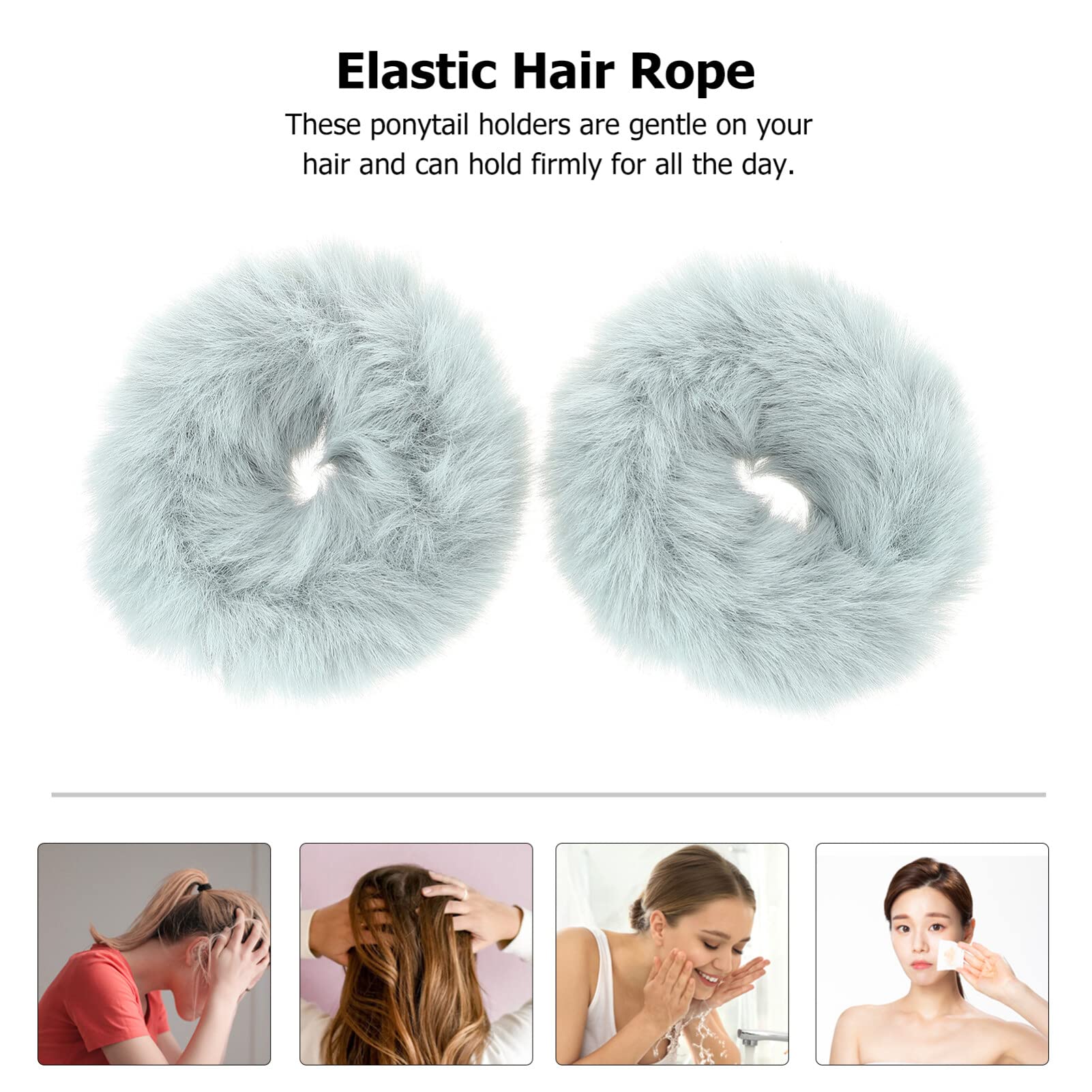 LALAFINA 2-Pack Soft Plush Headbands for Women - Stretchy Fuzzy Hair Bands, Fashionable Scrunchies & Exercise Headwraps - Perfect for Workouts, Yoga, Running and Everyday Styling