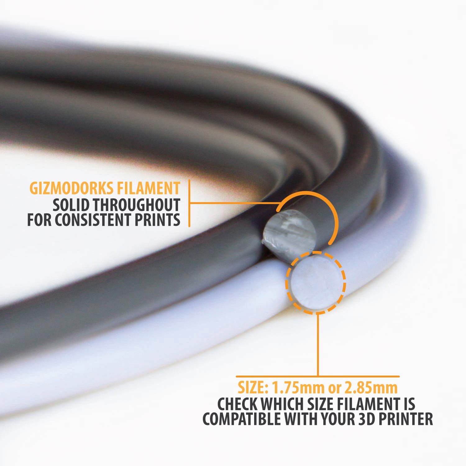 Gizmo Dorks 1.75mm White HIPS Filament for 3D Printers - 5kg Spool - High Impact Polystyrene for Smooth Printing - Ideal for Prototyping, Models & DIY Projects