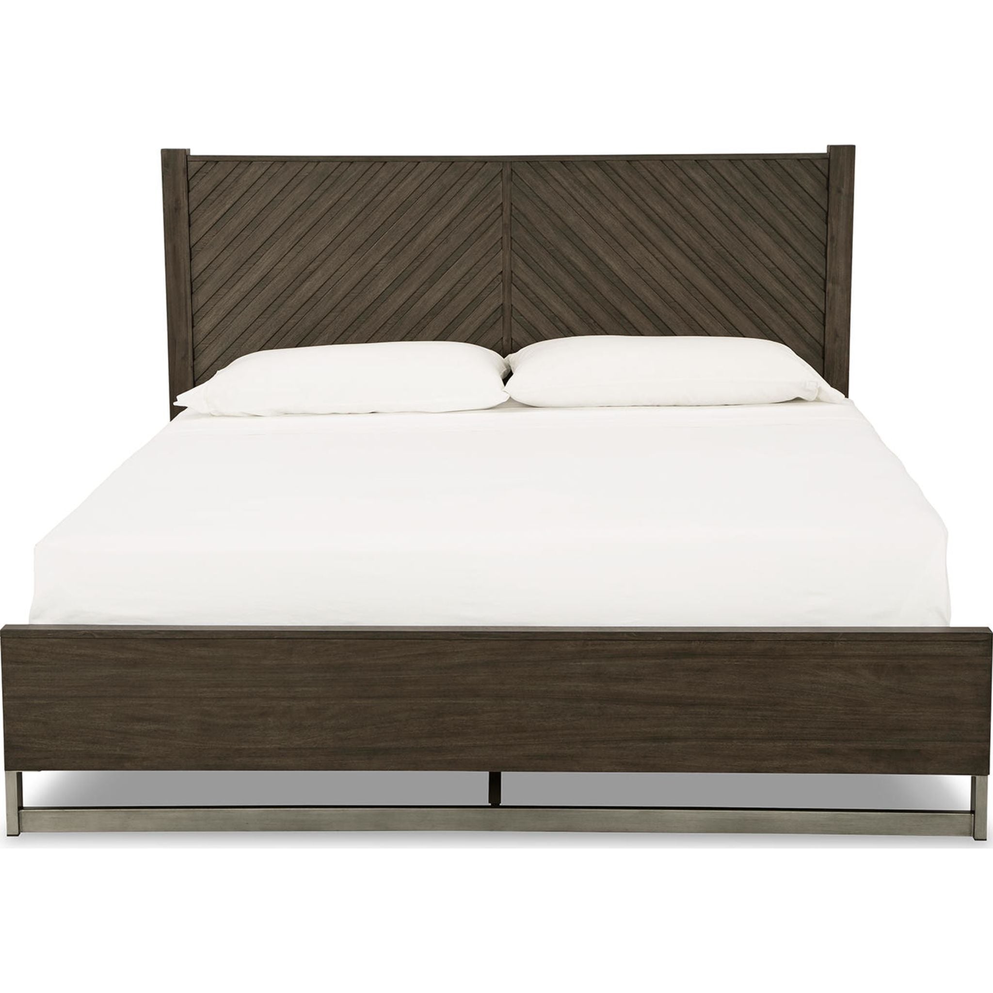 Arkenton King Panel Bed in Grayish Brown - Modern Bedroom Furniture for Master Suite & Guest Room