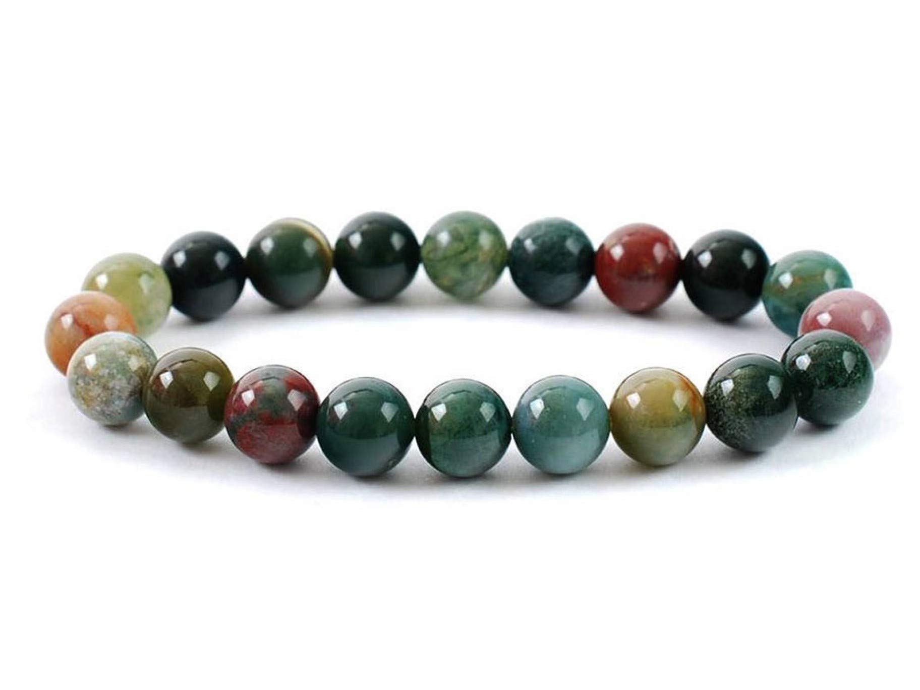Shree Narayani 8mm Colorful Agate Beaded Bracelet - Natural Agate Crystal Energy Stone for Women, Healing & Chakra Balancing Jewelry | Perfect for Meditation, Yoga & Spiritual Gifts