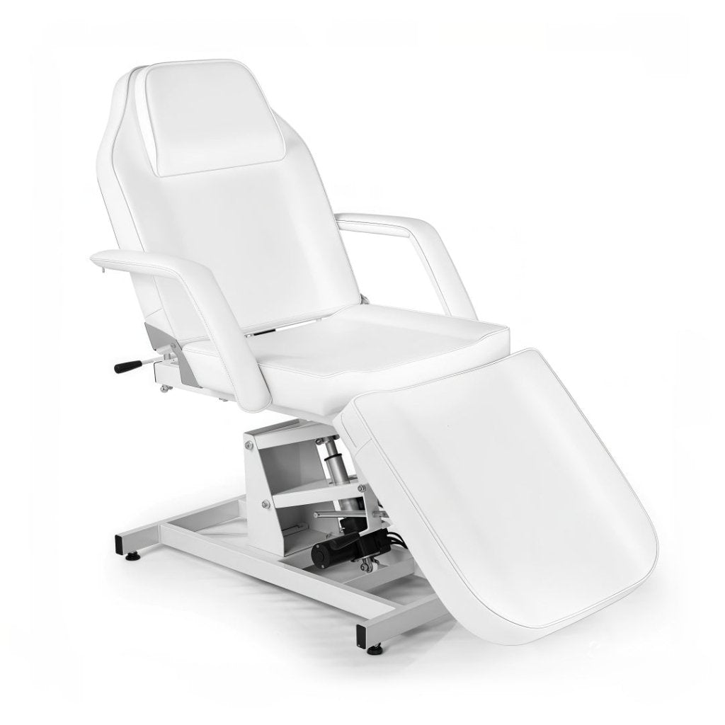 Greenlife Basic One Motor Electric Facial Bed Tattoo Chair - Adjustable Beauty Salon Spa Massage Table in White/Black (CH246) | Perfect for Facial Treatments, Tattoo Sessions & Spa Relaxation