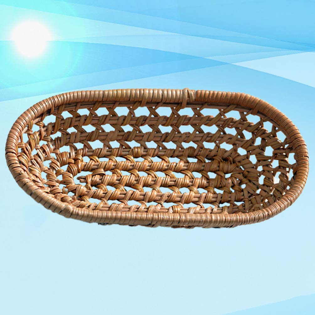 Stylish Hemoton Woven Storage Basket - Rattan Fruit & Vegetable Bowl, Umbrella Holder, American-Style Coaster - Perfect for Kitchen Organization, Bathroom Decor, and Living Room Storage