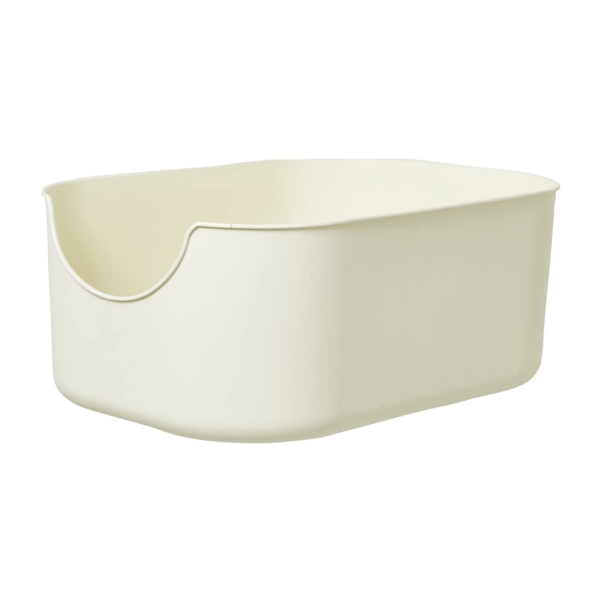 Premium Large Cat Litter Box - Odor Control & High Sides for Less Mess - Ivory Color - Ideal for Multiple Cats & Small Spaces