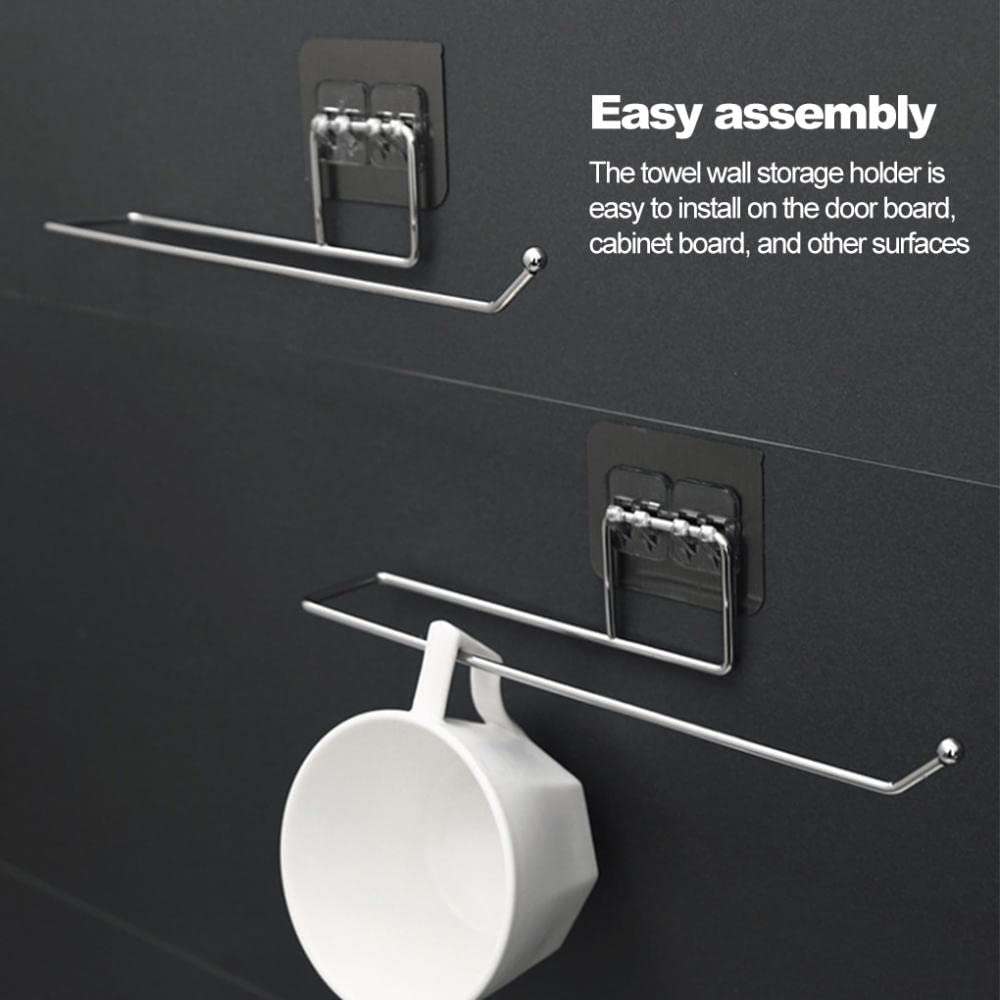 2-Pack Hanging Toilet Paper Holder & Bathroom Towel Rack - Space-Saving Kitchen & Home Storage Solution for Bathrooms, Kitchens, RVs and Small Spaces