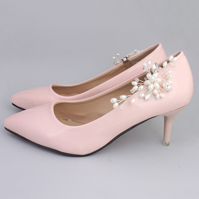 1 Pair Detachable Shoe Clip - Imitation Pearl Wedding Shoe Buckle for Bridal Heels, Prom Shoes & Formal Occasions