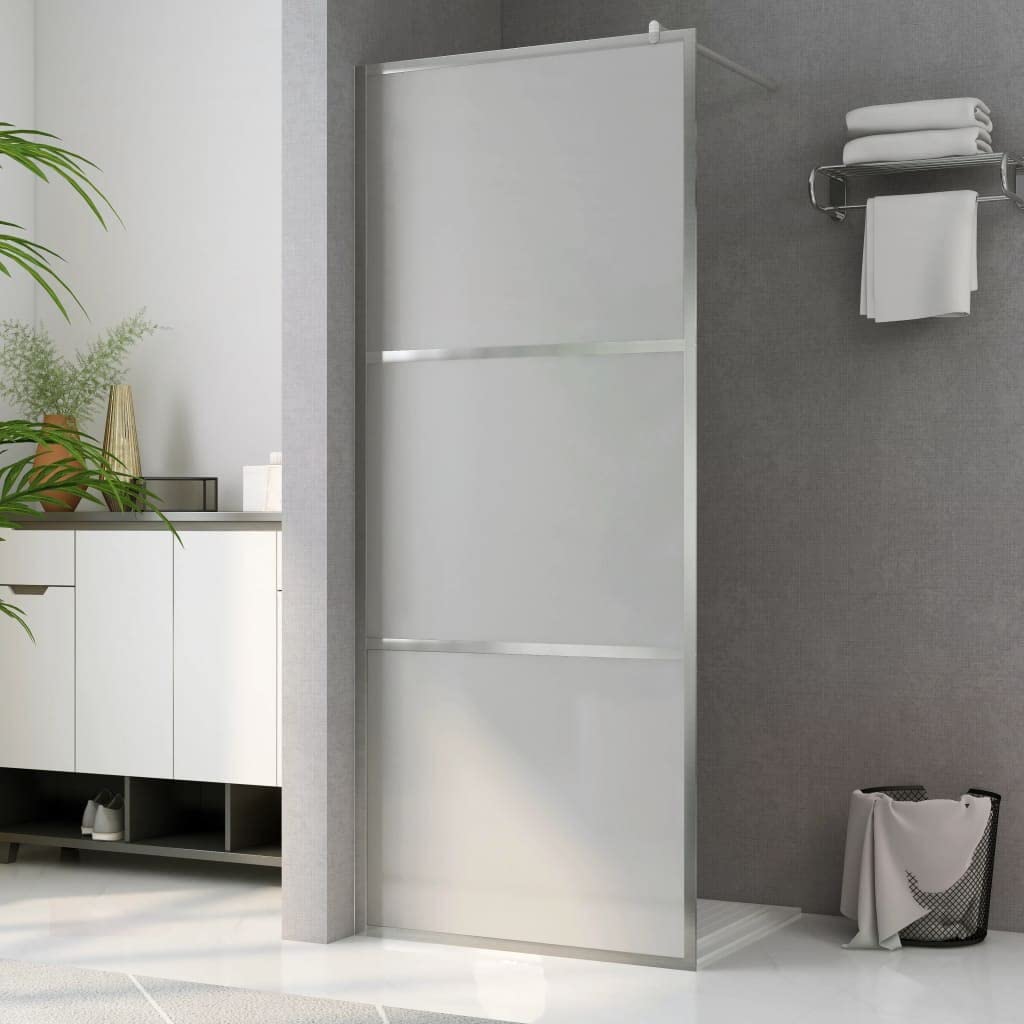 Frosted Glass Walk-in Shower Door with Aluminum Frame - 39.4
