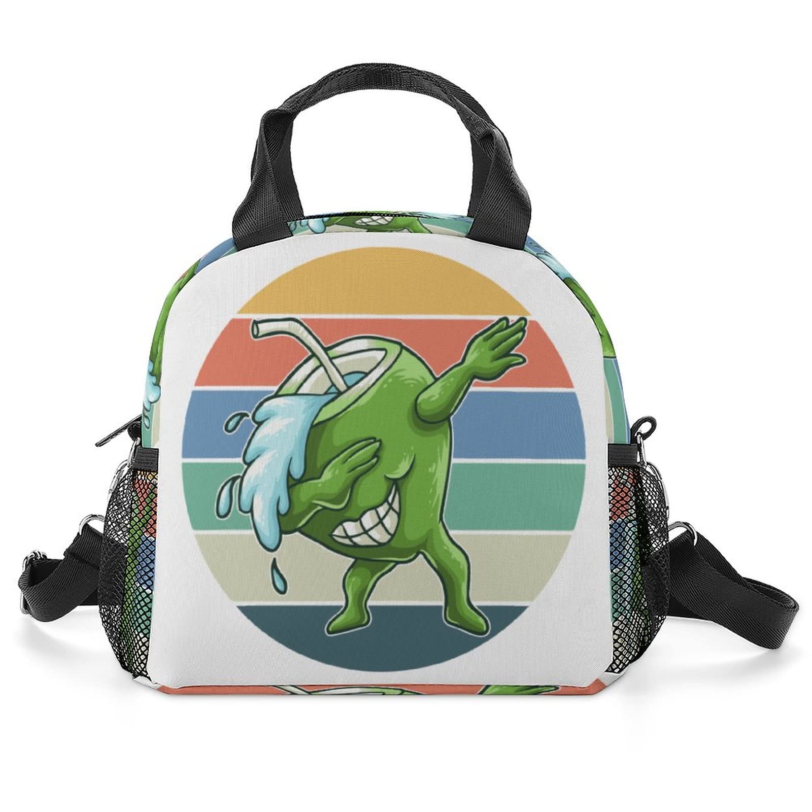 Eco-Friendly Printed Insulated Lunch Bags - Reusable Cooler Tote for Work, School, Picnic & Beach - Perfect for Meals, Coconut Milk & Vacation Essentials