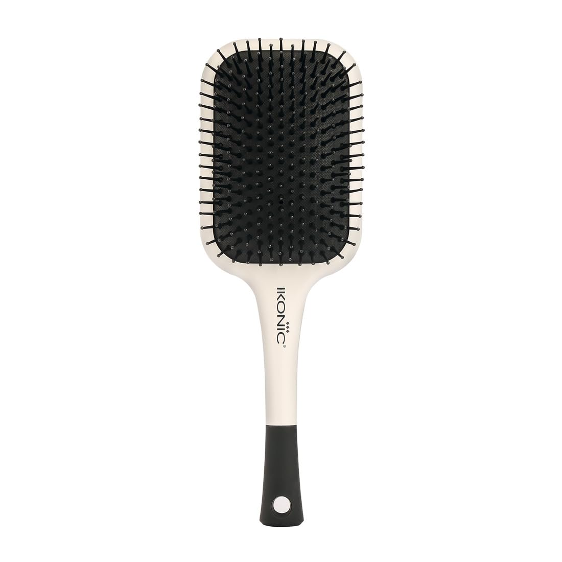 Ikonic Artistic Paddle Hair Brush - White & Black | Detangling & Styling Brush for Smooth Hair | Perfect for Salons & Home Use