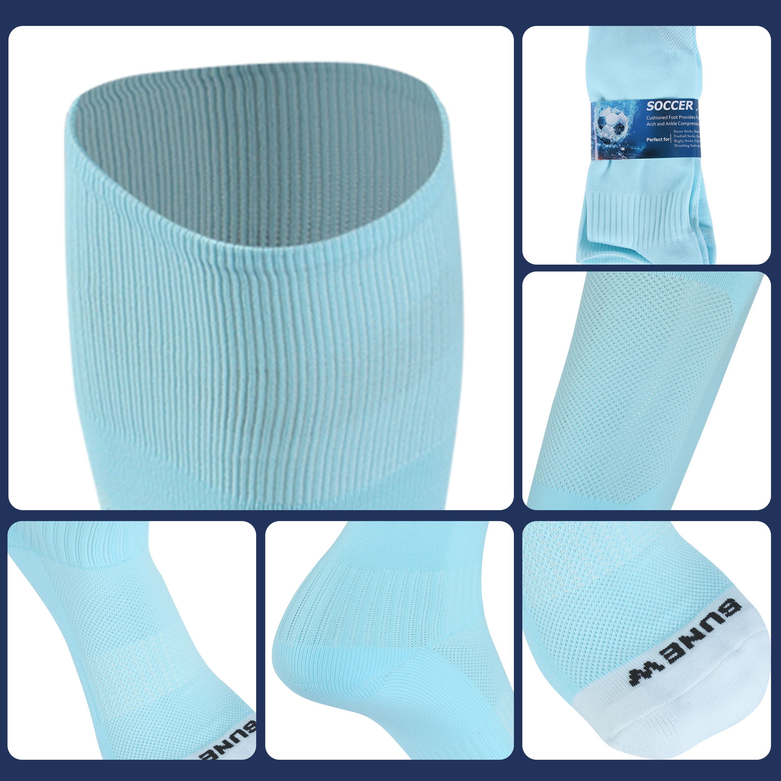Sunew Multi-Sport Athletic Socks 2/3 Pack - Soccer Baseball Softball Football Volleyball Socks for Youth & Adults (4 Sizes) - Perfect for Training, Games & Team Sports