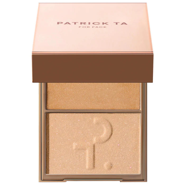 Patrick Ta Major Glow Duo - Cream & Powder Highlighter for a Radiant Glow | Perfect for Contouring & Everyday Makeup