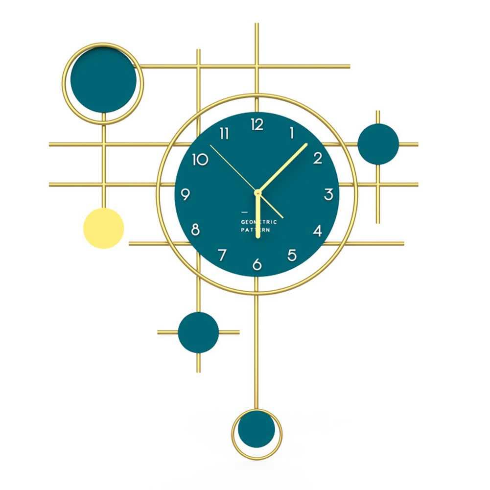 Nordic Style Modern Luxury Metal Wall Clock - Silent Non-Ticking Battery Operated Pendulum Clock - Elegant Home Decor for Living Room, Bedroom, Office & Kitchen - Perfect for Minimalist Interiors and Contemporary Spaces