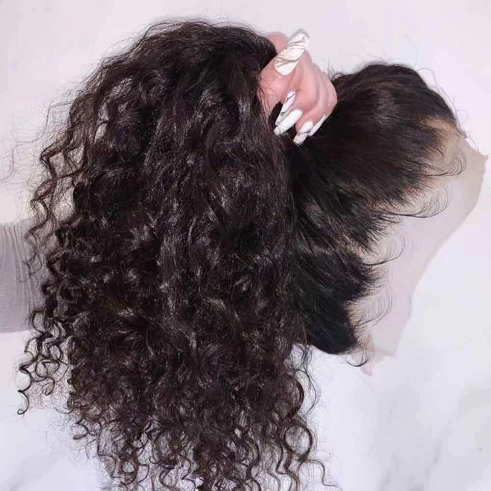 QUINLUX HAIR HD Transparent 13x4 Lace Front Wig - Brazilian Human Hair Deep Wave Pre-Plucked Glueless Wig 150% Density for Women | Natural Look for Daily Wear, Parties & Special Occasions