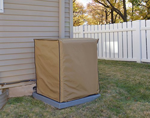 Comp Bind Technology Waterproof Tan Nylon AC Cover for Lennox Merit 16ACX-024, 28.5''W x 28.5''D x 43.5''H, Outdoor Air Conditioner Protection