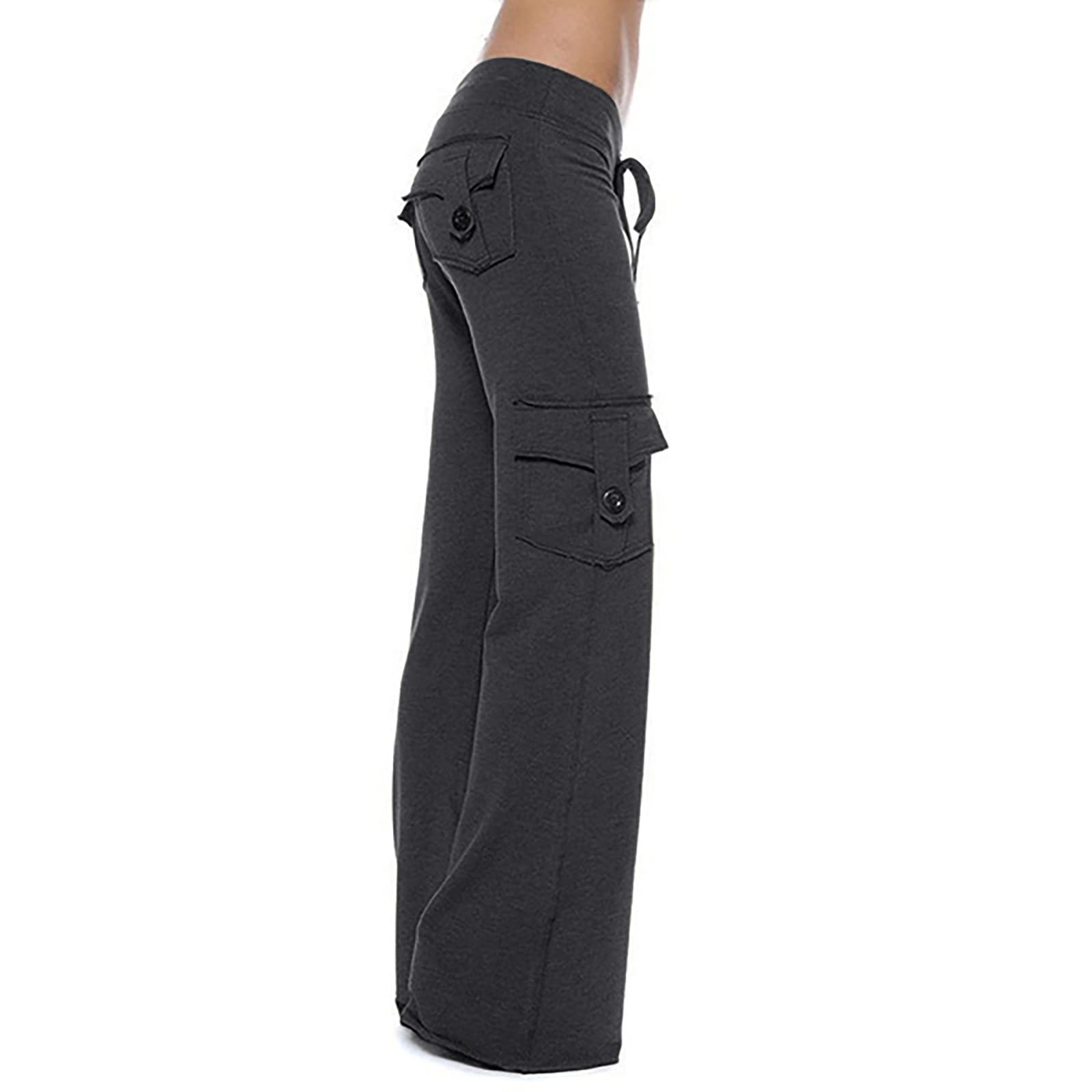 Women's High Waisted Bootcut Cargo Yoga Pants - Stretchy Comfortable Flare Leggings with Pockets - Perfect for Workouts, Running Errands & Casual Wear