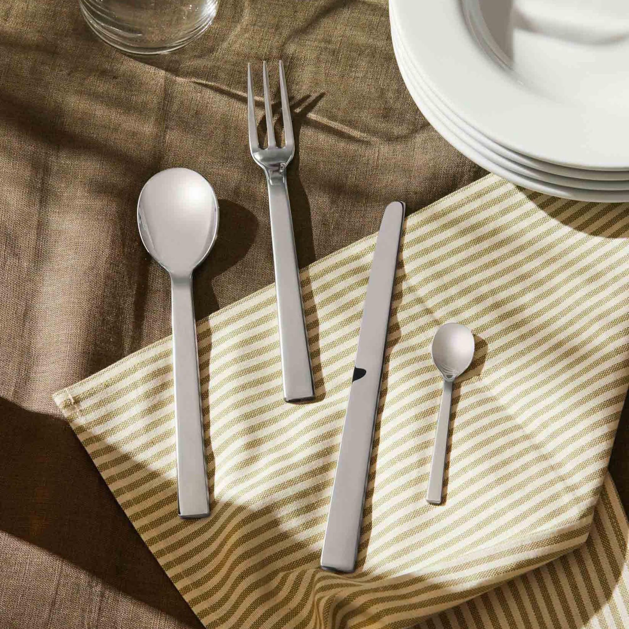 Alessi Santiago 24-Piece Silver Flatware Set - Premium Stainless Steel Cutlery for Fine Dining & Elegant Table Settings