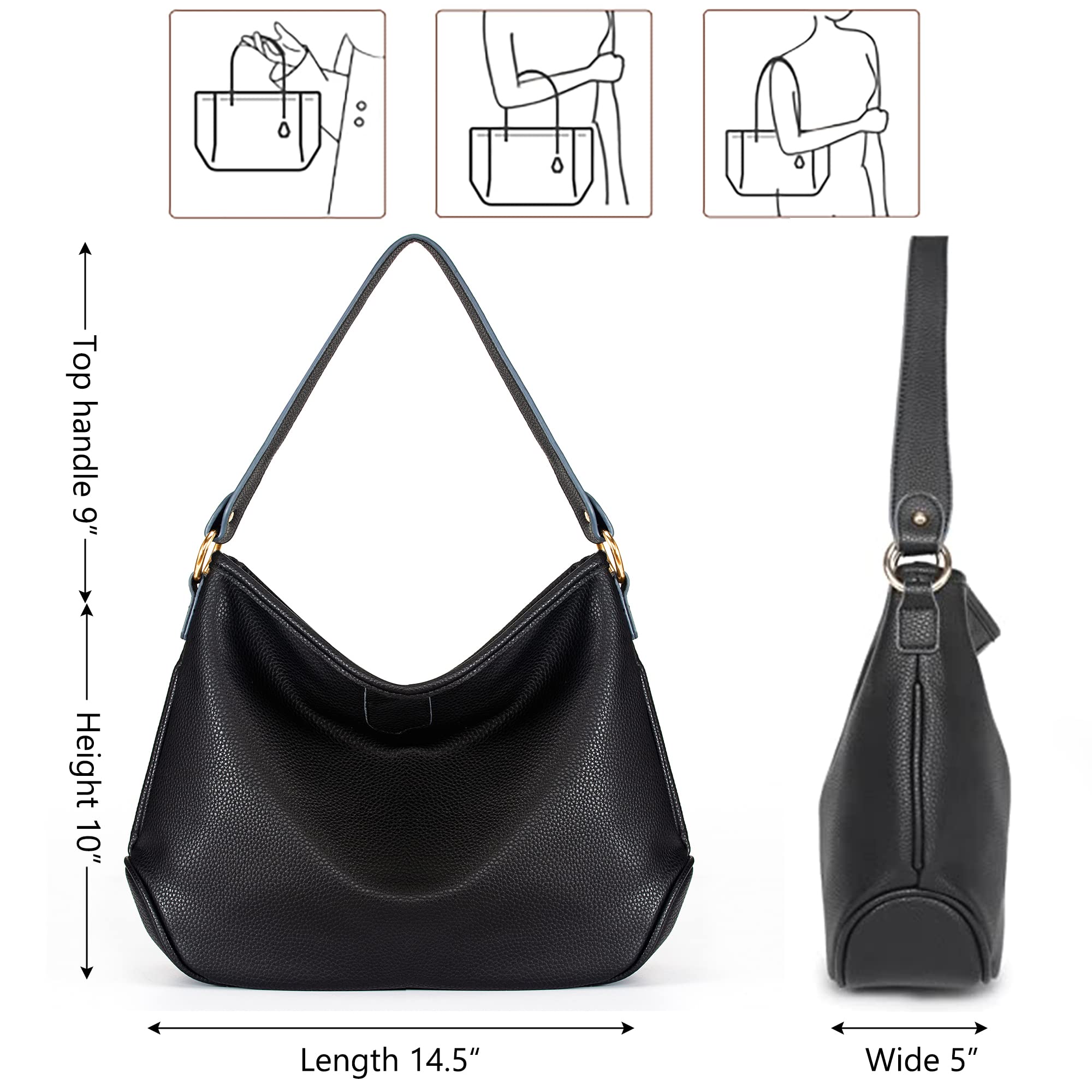 Montana West Soft Hobo Bags for Women - Stylish Leather Shoulder Purse & Handbag Satchel - Perfect for Work, Travel & Everyday Use