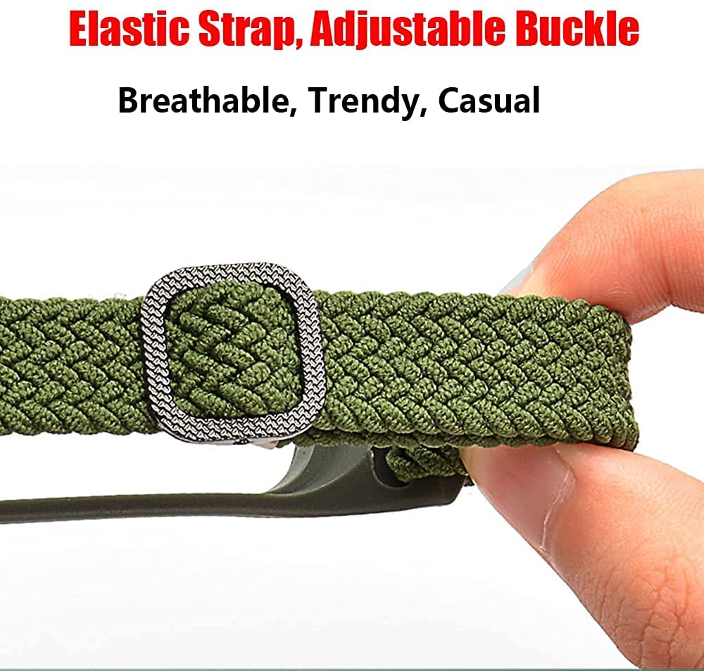 Adjustable Nylon Braided Solo Loop Strap Compatible with Xiaomi Mi Band 6/5/4/3 - Stretchy Sport Replacement Wristband for Fitness Tracking & Daily Wear
