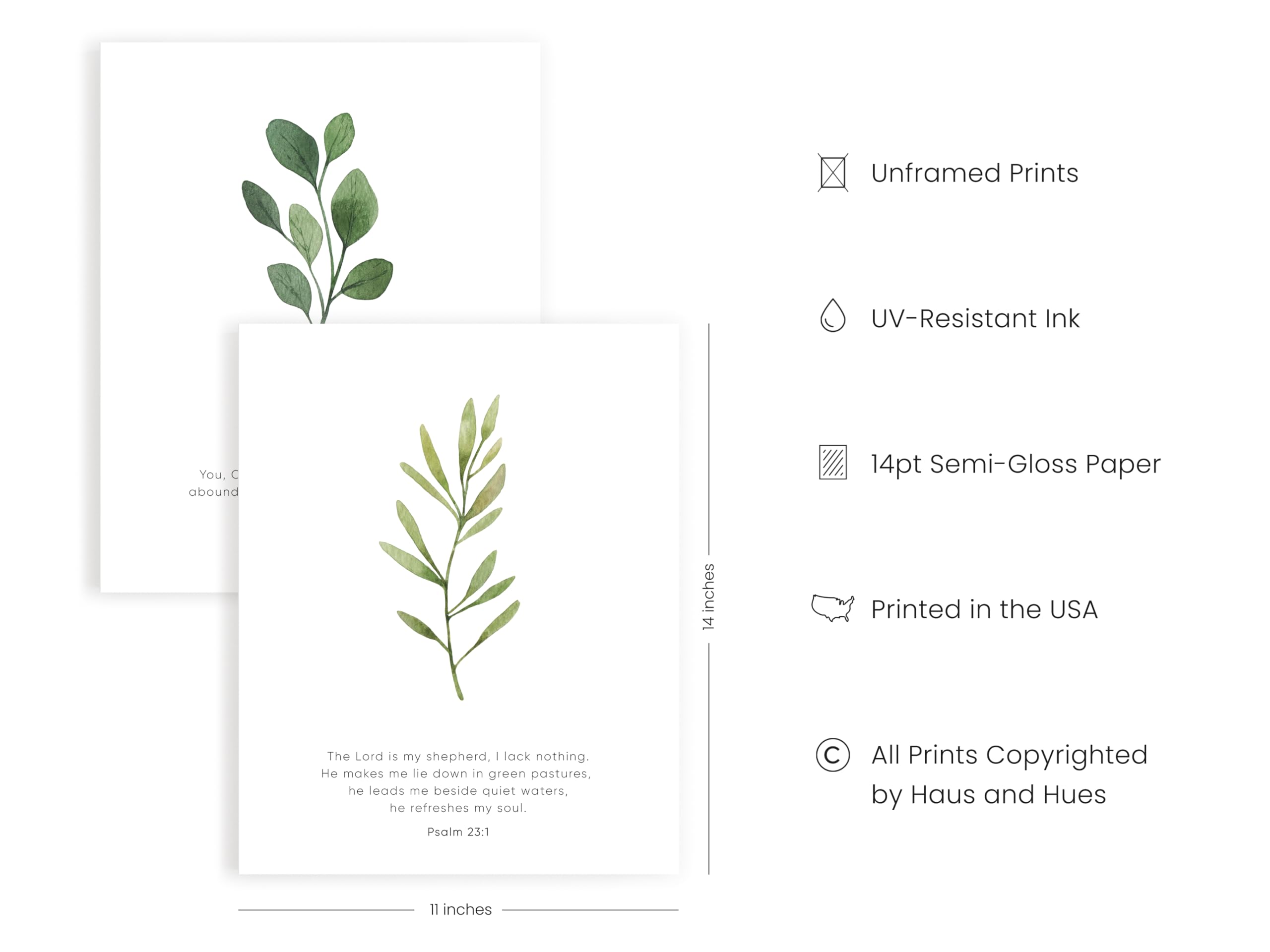 HAUS AND HUES Set of 6 Christian Wall Art Prints - Bible Verses Scripture Decor for Home & Church (11x14 Inches, UNFRAMED) - Perfect for Bedroom, Living Room & Office Inspiration