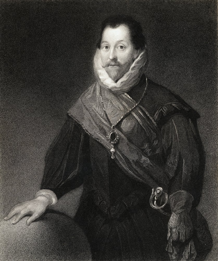 Sir Francis Drake English Admiral 1540-1596 | Vintage British Portrait Poster Print 26x32 | Historical Home & Office Wall Decor