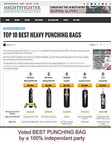 100 lbs Heavy Duty Filled Punching Bag for Boxing, Taekwondo, Kickboxing & MMA Training | Professional Martial Arts Kicking Bag | Made in USA | Perfect for Home Gym, Garage & Dojo Workouts