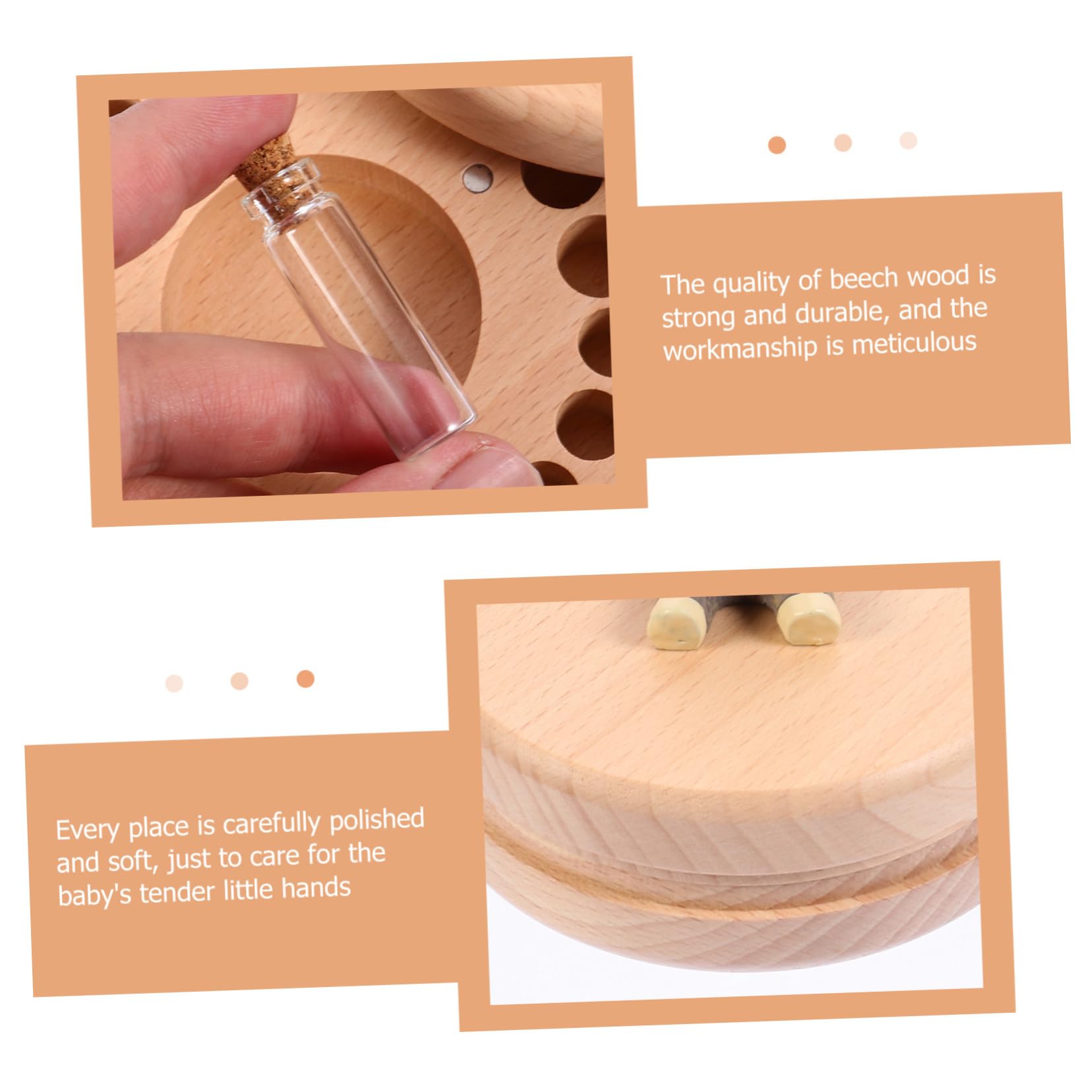 GLSTOY Handmade Baby Tooth Keepsake Box - Premium Tooth Holder & Organizer for Kids' First Teeth - Perfect for Memory Preservation & Nursery Decor