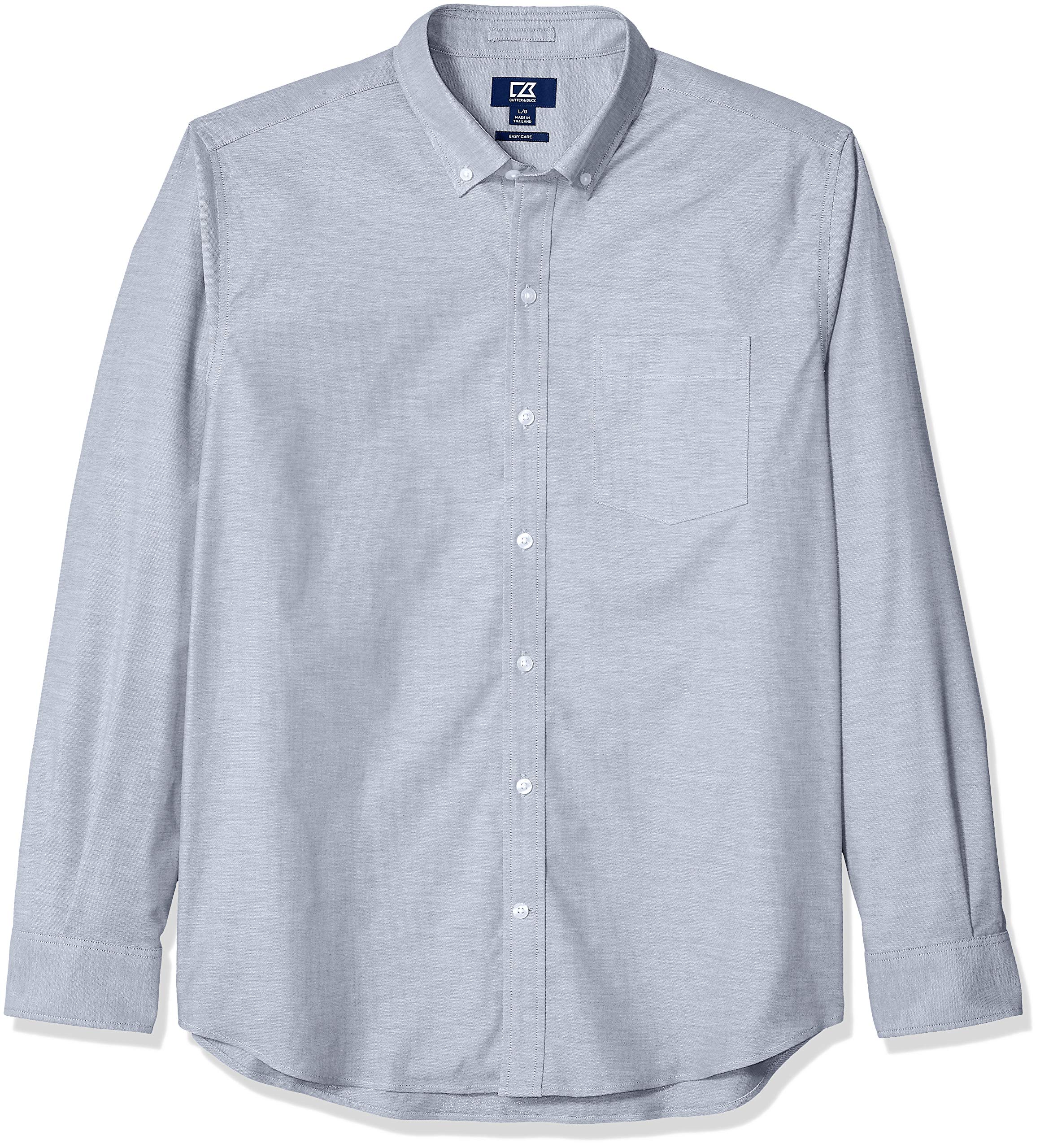 Cutter & Buck Men's Epic Easy Care Stretch Oxford Stripe Button Down Shirt - Comfortable Business Casual Dress Shirt for Office, Travel & Formal Occasions