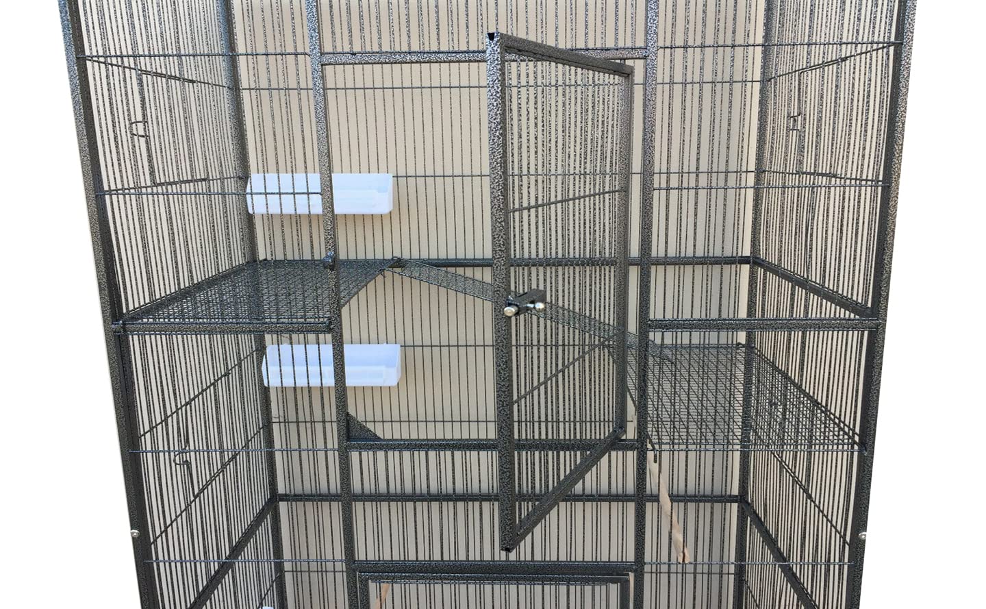 Extra Large 5-Tier Wrought Iron Small Animal Cage - Chew-Proof Metal Enclosure for Ferrets, Squirrels, Chinchillas & Sugar Gliders | Easy-Clean Pull-Out Tray & Removable Rolling Stand | Perfect for Small Pet Homes, Play Areas & Vet Clinics