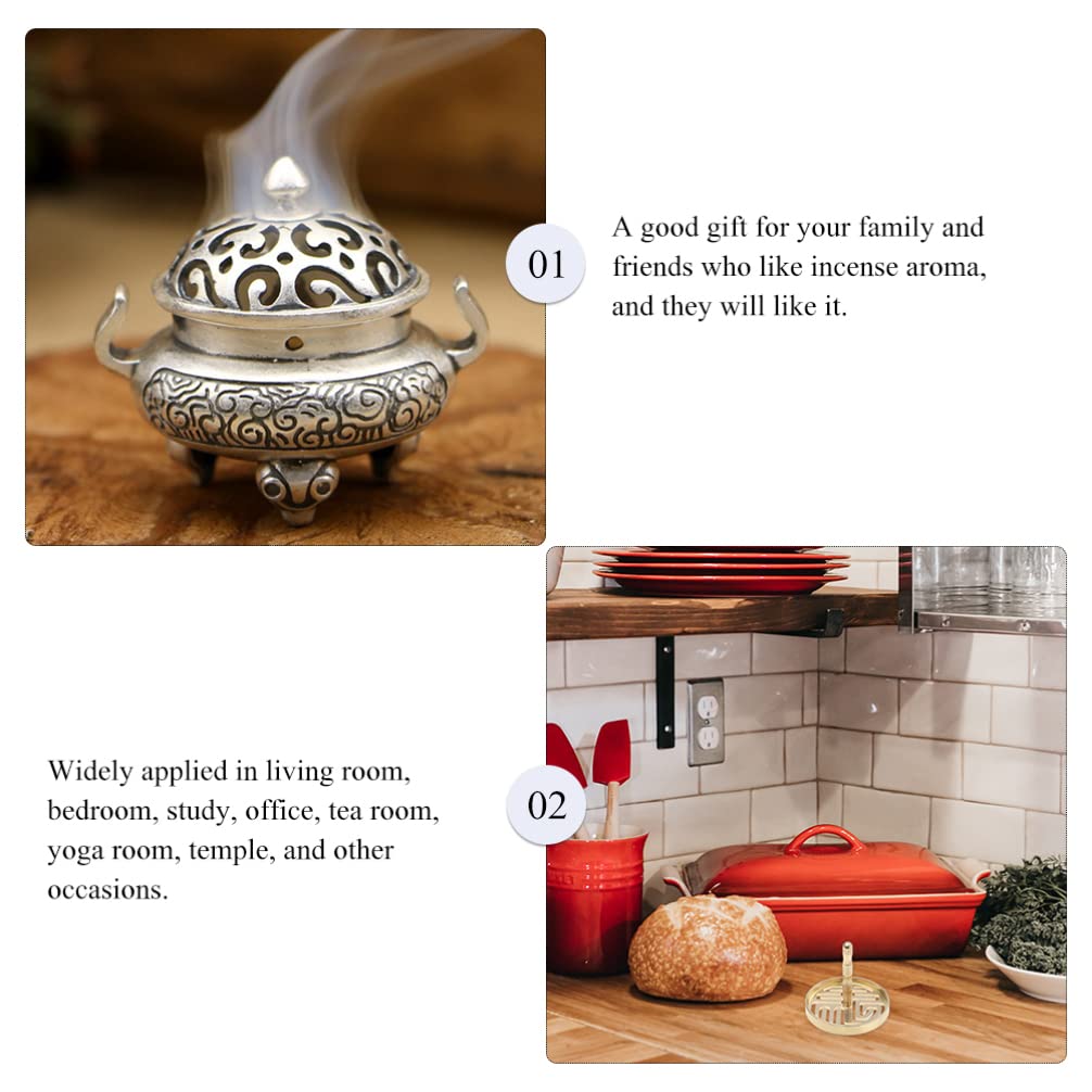 DOITOOL 2Pcs Brass Incense Press Mold & Ash Seal - DIY Incense Cone Making Kit for Home, Yoga, Meditation & Aromatherapy - Golden Incense Burner Accessories for Relaxation & Spiritual Practice