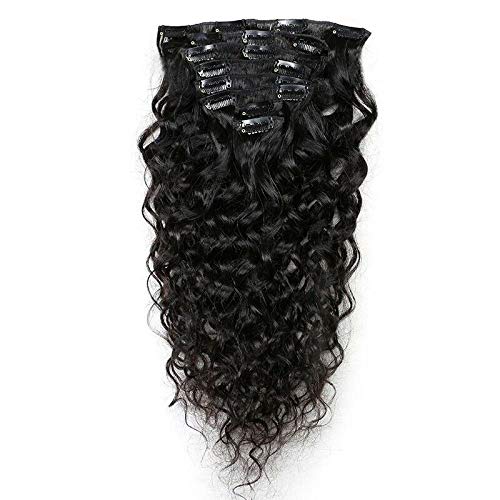 Brazilian Remy Human Hair Extensions 8A Loose Wave Clip-Ins - 100-150g, 8-15pcs - Soft & Thick 22 Inch Darkest Brown (#2) - Perfect for Parties, Weddings & Everyday Volume