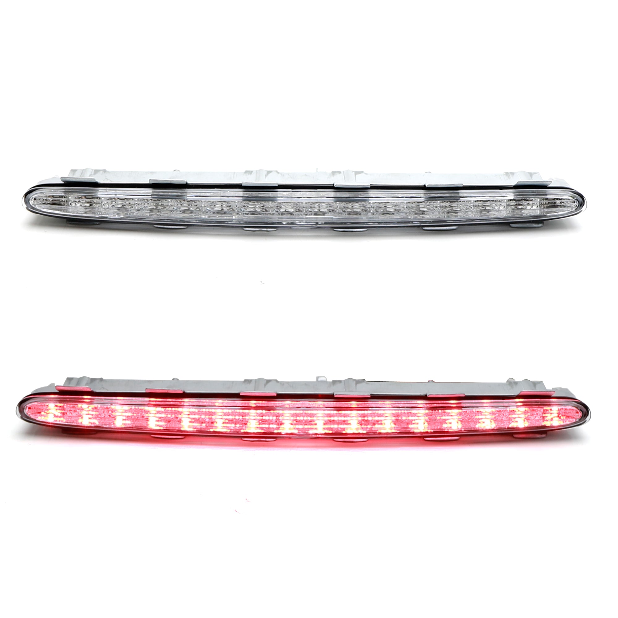 Euro Clear Lens Full LED Trunk Lid 3rd Brake Light for 2003-2009 Mercedes W209 CLK Class - High Visibility Safety Upgrade for Night Driving & Custom Car Styling