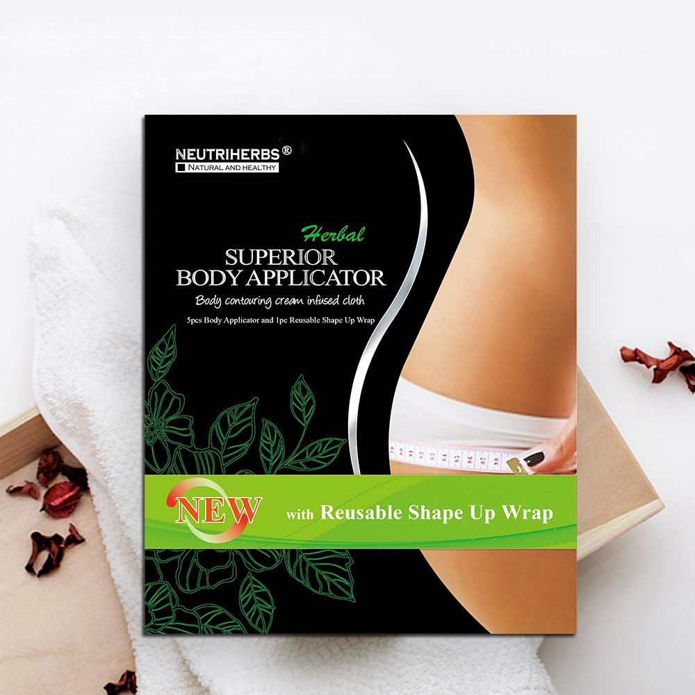 Neutriherbs Body Shaping Wrap - Natural Firming & Toning Applicator for Belly, Stomach, Legs, Arms & Buttocks (5 Pack) | At-Home Body Contouring Treatment for Postpartum & Weight Loss