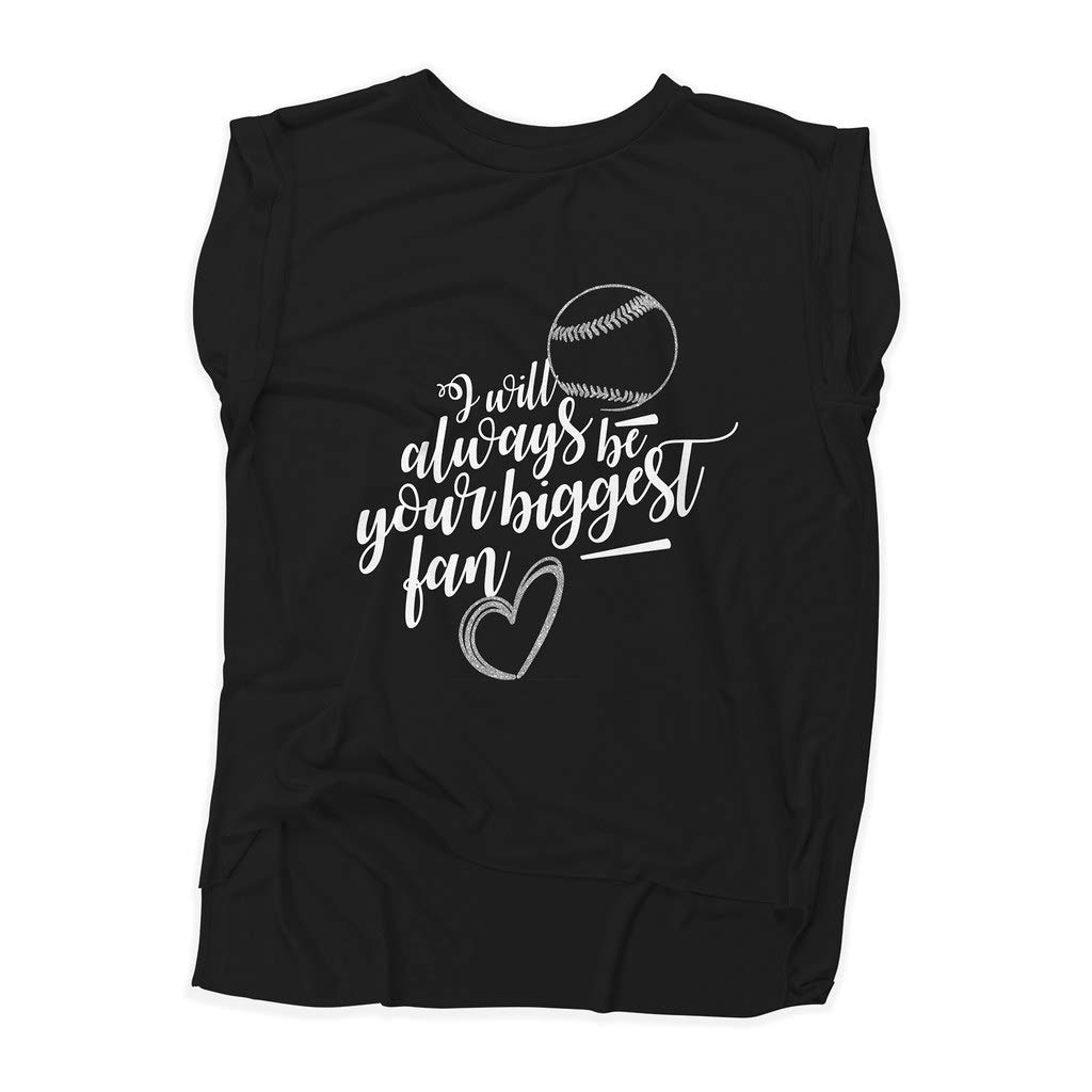 NanyCrafts Women's Flowy Muscle Tee - 'I Will Always Be Your Biggest Fan' Graphic T-Shirt for Casual Wear, Gym, and Everyday Outfits